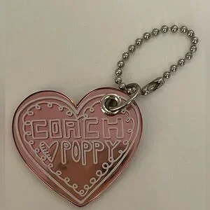 Accessories | Coach Poppy Heart Pink Hangtag Metal Hardware | Poshmark